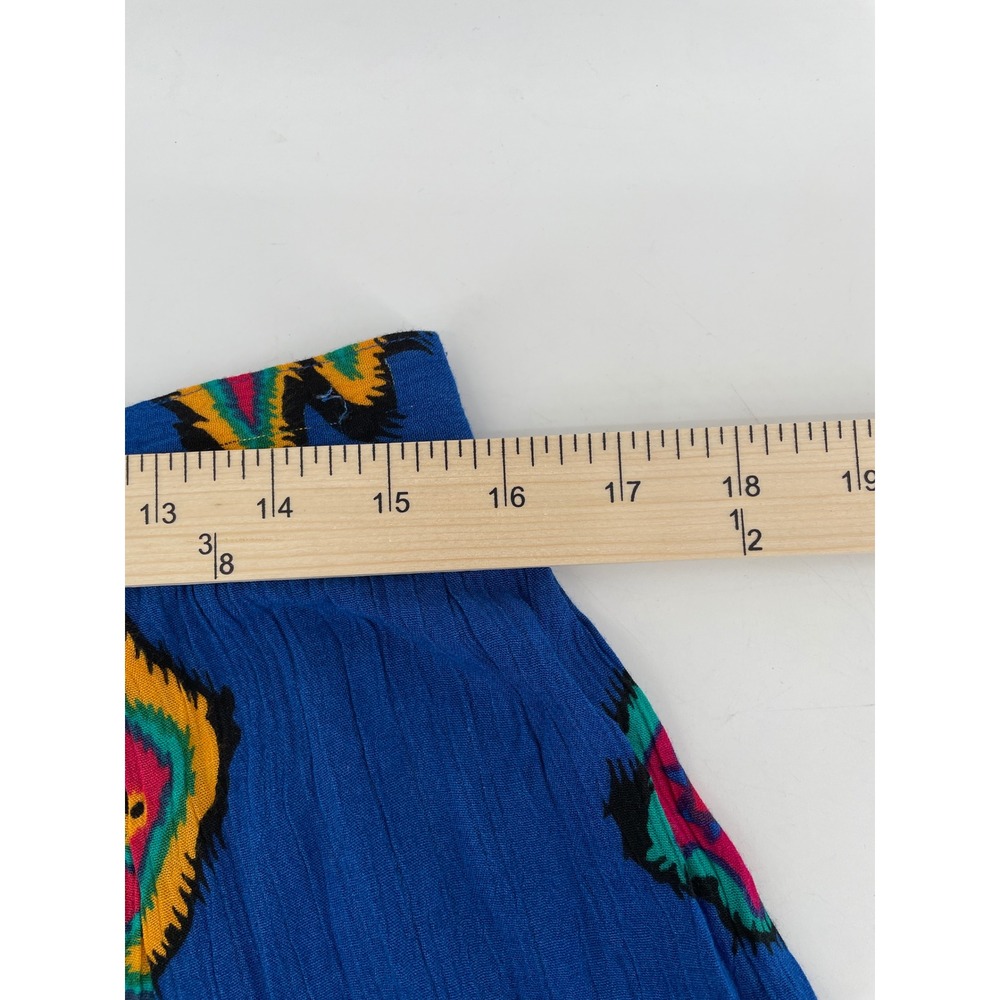 90s Vintage Maxi Skirt Womens Large Blue Eclectic Artsy Abstract Whimsical Retro - Picture 6 of 8